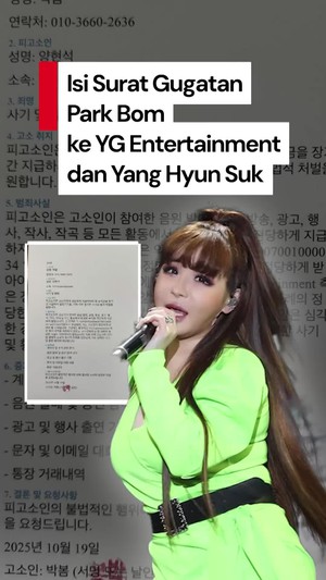 Video: Park Bom 2NE1 Gugat YG Entertainment dan Yang Hyun Suk