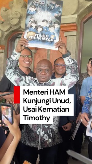 Video Menteri Pigai Kunjungi Kampus Unud, Bentangkan Poster Stop Bully 