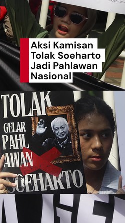 Video Massa Aksi Kamisan Tolak Usulan Soeharto Jadi Pahlawan Nasional