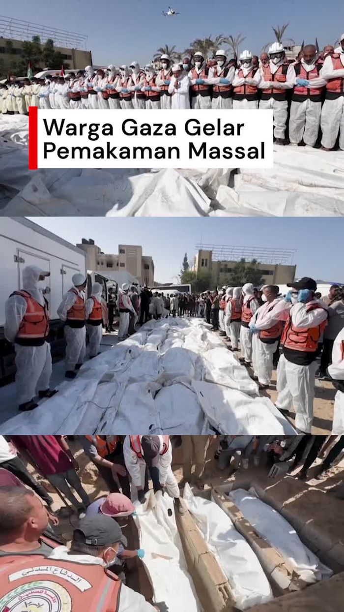 Video: Momen Warga Gaza Gelar Pemakaman Massal Korban Tahanan Israel