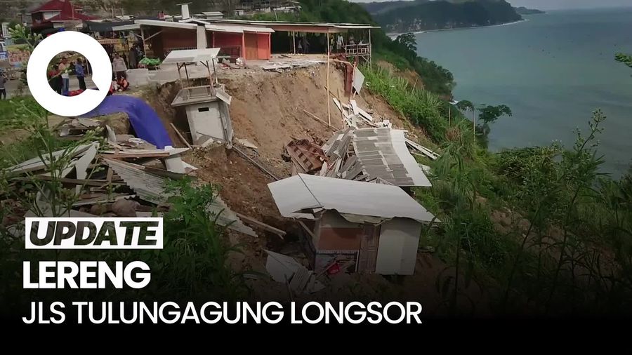 Video: Lereng JLS Tulungagung Longsor, Dua Warung Hancur