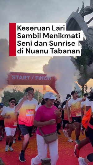 Video: Serunya Lari di Nuanu Tabanan, Disuguhi Seni & Sunrise Cantik