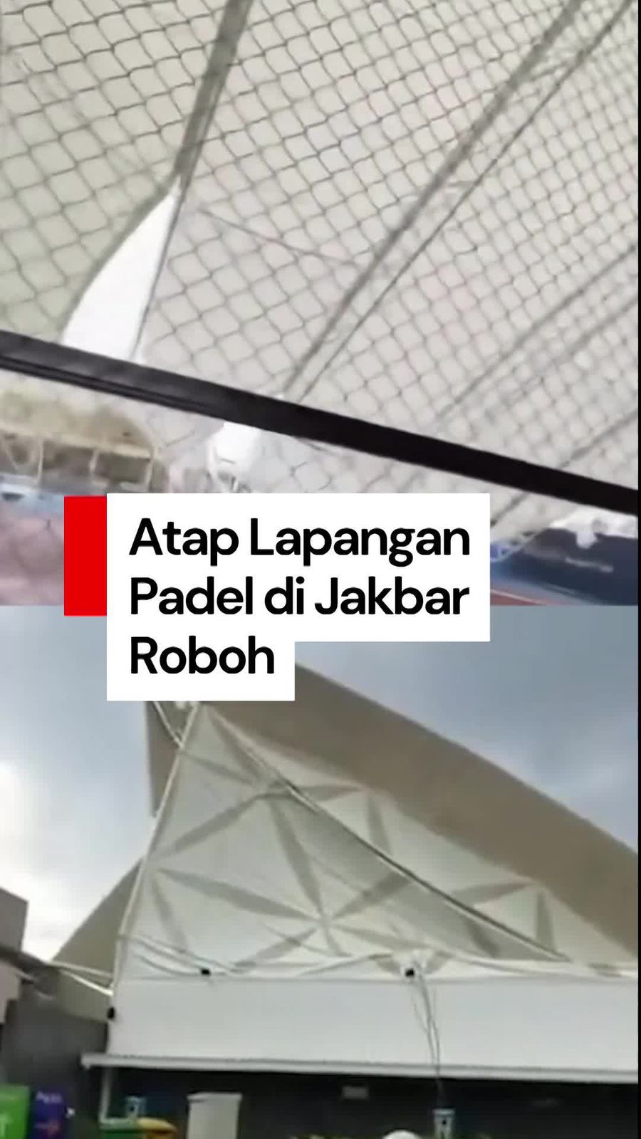 Video: Atap Lapangan Padel di Jakbar Roboh Akibat Angin Kencang