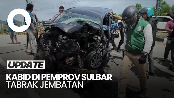 Video Kabid di Pemprov Sulbar Tewas Usai Mobil Dinas Tabrak Jembatan Arteri