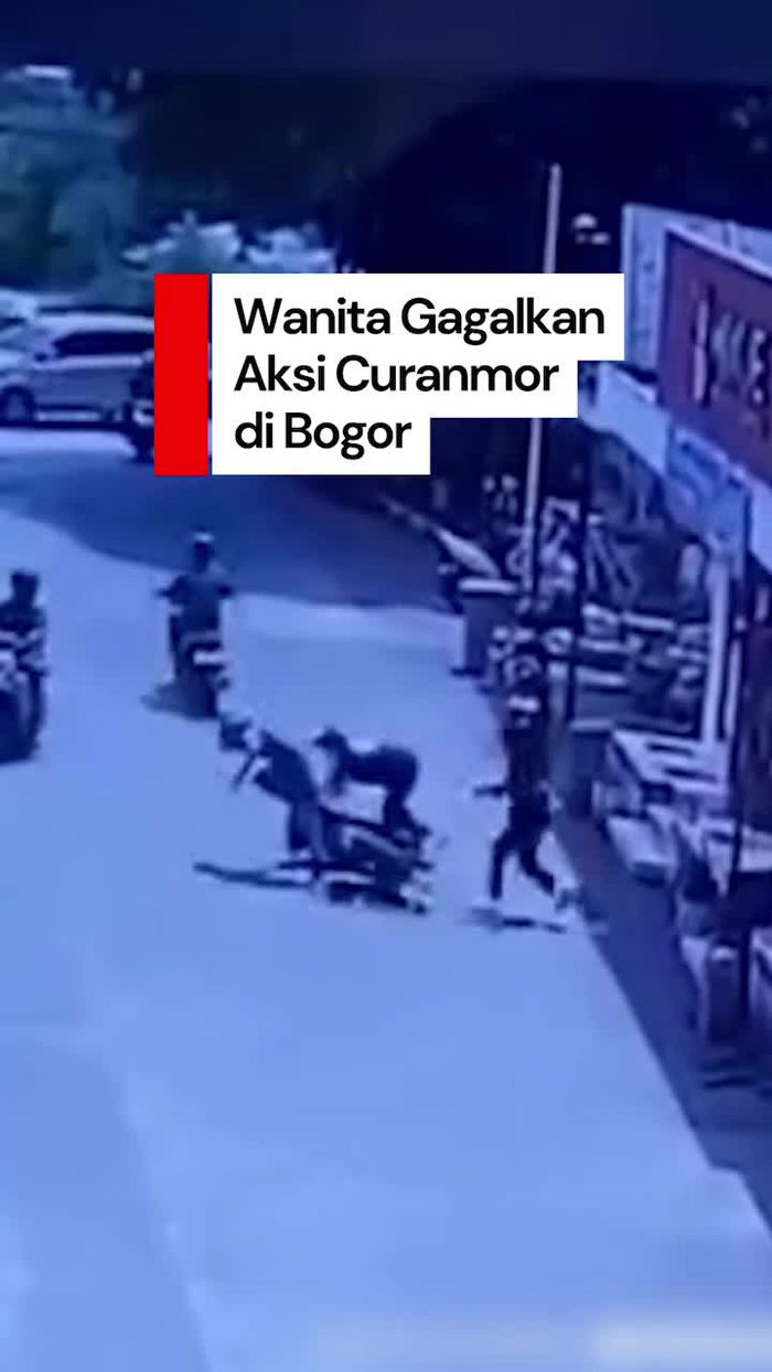 Video: Detik-detik Wanita di Bogor Gagalkan Aksi Curanmor 