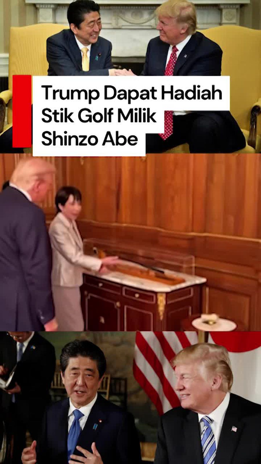 Video: PM Jepang Beri Hadiah Trump Stik Golf Mendiang Shinzo Abe Video: PM Jepang Beri Hadiah Trump Stik Golf Mendiang Shinzo Abe