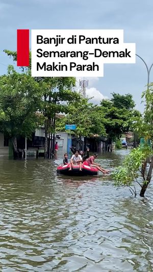 Video Banjir di Pantura Semarang-Demak yang Makin Parah