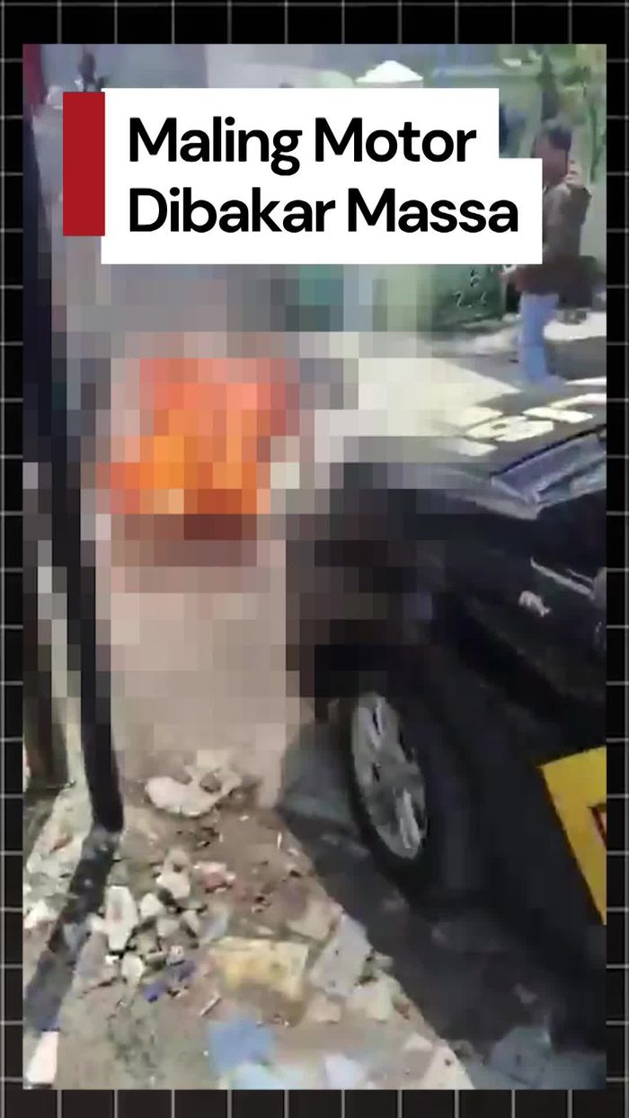 Video: Maling Motor di Surabaya Terbakar Usai Disiram Bensin dan Tersulut Api