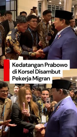 Video: Setibanya di Korsel, Prabowo Disambut Pekerja Migran Asal Indonesia