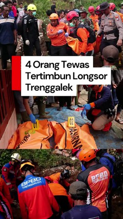 Video: Longsor di Trenggalek, 4 Orang Tewas Tertimbun