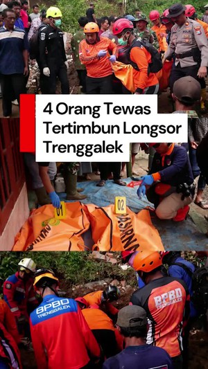Video: Longsor di Trenggalek, 4 Orang Tewas Tertimbun