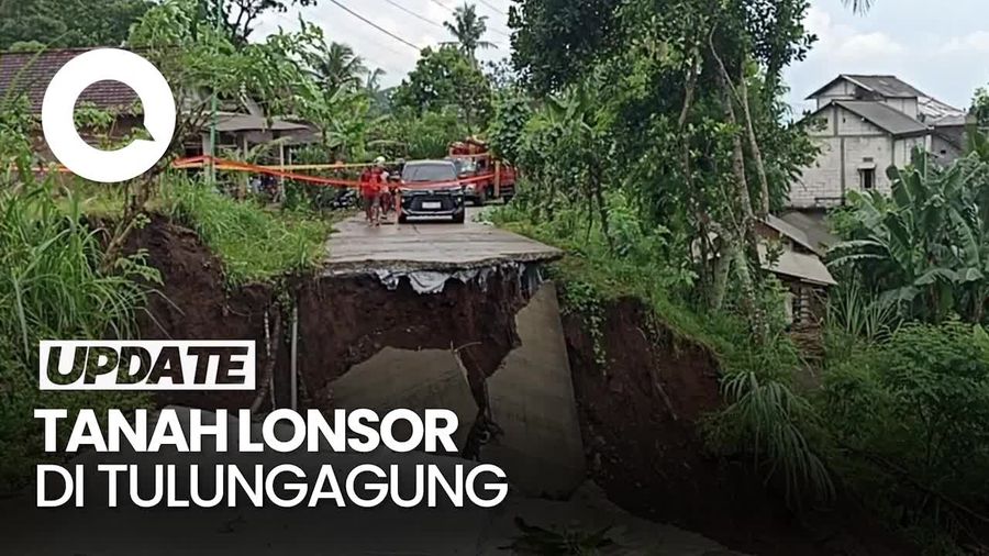 Video: Jalan Penghubung 2 Desa di Tulungagung Putus Akibat Longsor