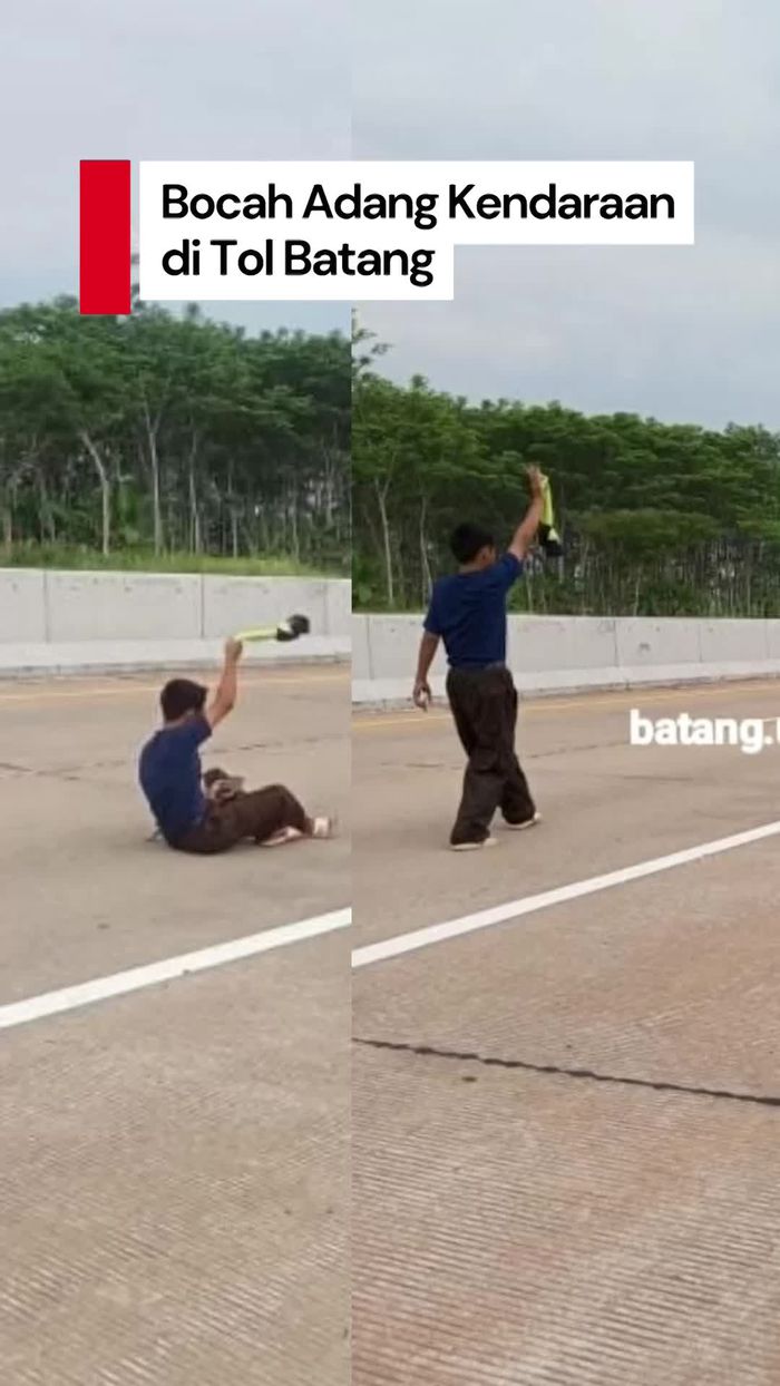 Video: Heboh Bocah Adang Kendaraan di Tol Batang, Polisi Turun Tangan