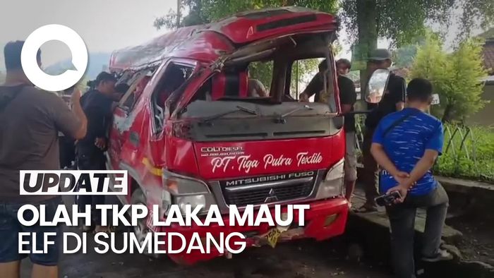 Video: Olah TKP Laka Maut Elf di Sumedang, Polisi Ungkap Dugaan Ini