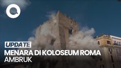 Video: Detik-detik Bangunan Menara Torre dei Conti Roma Ambruk