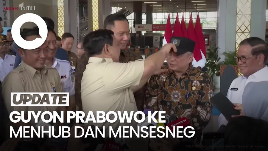 Video: Momen Prabowo Angkat Topi Menhub dan Sebut Rambut Prasetyo Mulai Botak