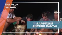 Memasak Seafood Segar dari Udang dan Kepiting dengan Cara Dibakar di Pantai Belitung  