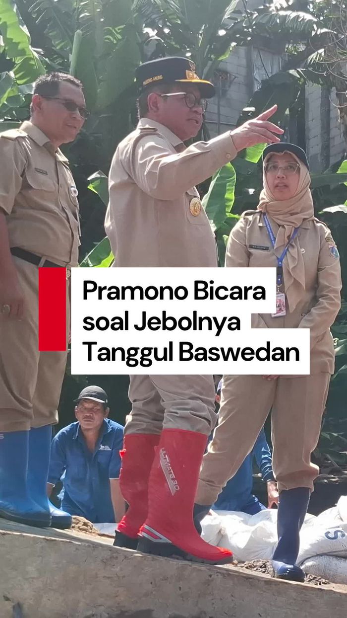Video Pramono soal Tanggul Baswedan Dibangun Tahun 2022 Tapi Sudah Jebol