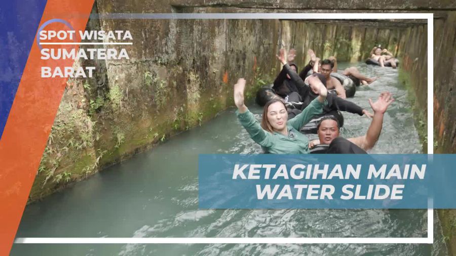 Ketagihan Meluncur di Water Slide PLTA Batu Busuak yang Seru di Sumatera Barat  