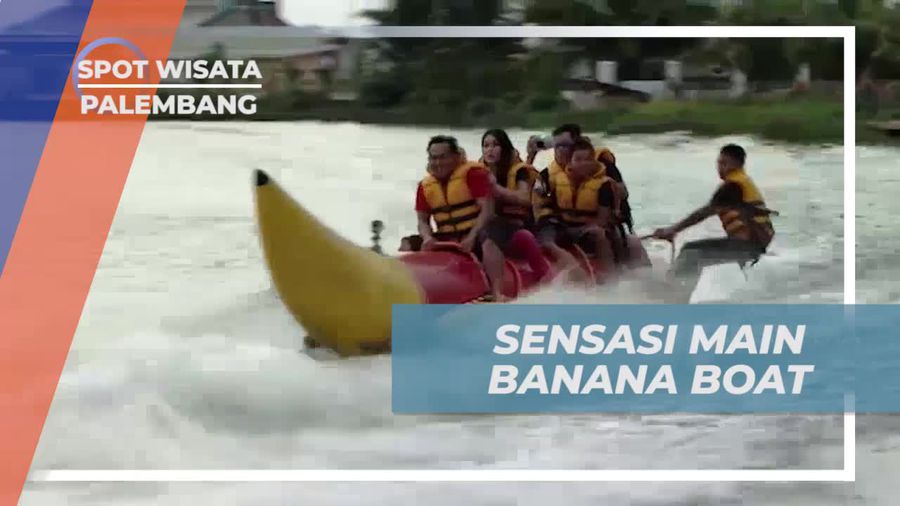 Mencoba Sensasi Main Banana Boat di Danau Opi, Palembang  