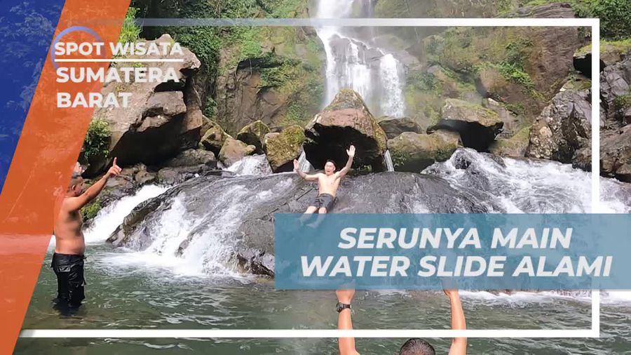 Menikmati Keseruan Main Water Slide Alami di Air Terjun Lubuk Hitam, Sumatera Barat  