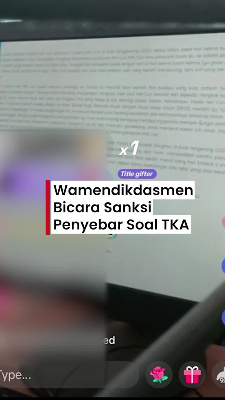 Video Heboh Peserta TKA Live TikTok, Wamendikdasmen: Belum Ada Sanksi Berat