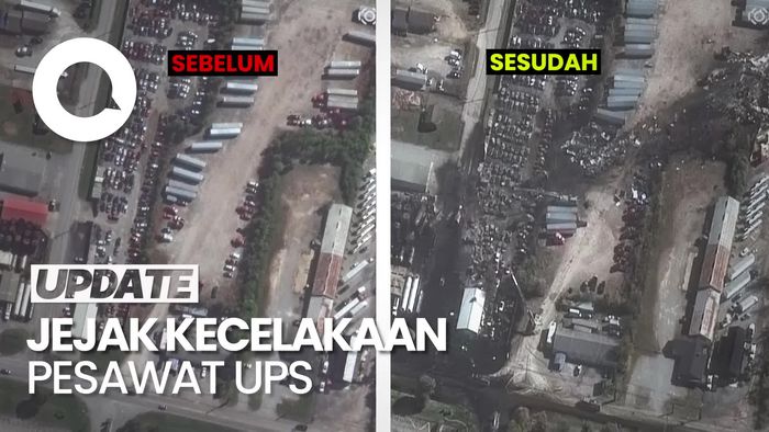 Video Citra Satelit: Jejak Kecelakaan Pesawat Kargo UPS di Kentucky
