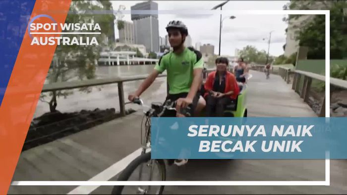 Mengendarai Green Cab dan Menjelajahi Kota Brisbane dengan Becak Unik di Australia  