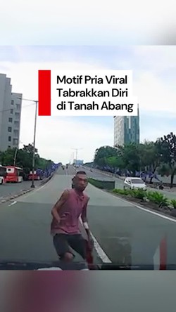 Video Pria di Tanah Abang Tabrakkan Diri ke Mobil, Polisi: Coba Bunuh Diri
