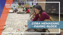 Memasang Paving Block Bersama Warga di Desa Taraju, Tasikmalaya  