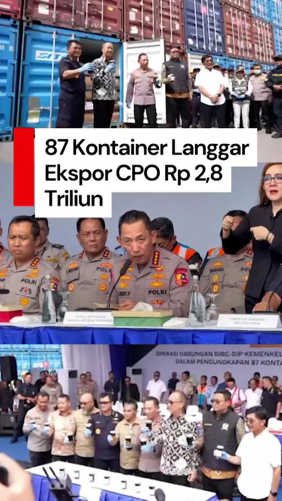 Video: 87 Kontainer CPO Ilegal Terbongkar, Nilai Transaksi Capai Rp 2,8 T