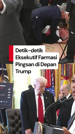 Video Reaksi Trump saat Eksekutif Farmasi Pingsan di Momen Konpers