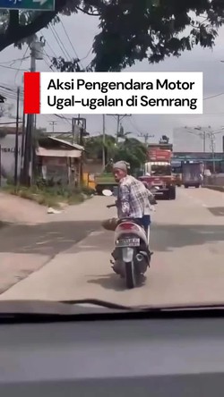 Video Viral Pemotor Ugal-ugalan dan Tantang Pengendara Lain di Semarang
