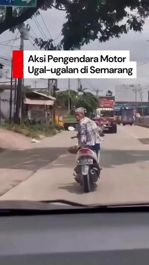 Video Viral Pemotor Ugal-ugalan dan Tantang Pengendara Lain di Semarang