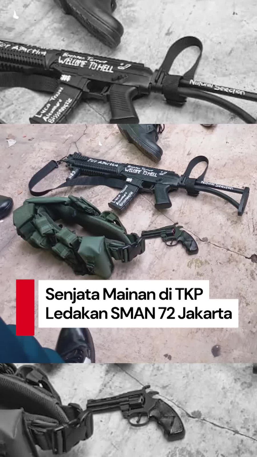 Video Teka-teki Senjata yang Disebut Mainan di TKP Ledakan SMAN 72 Jakarta