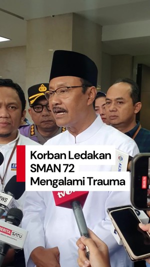 Video Jenguk Korban Ledakan SMAN 72 Jakarta, Mensos: Mereka Masih Trauma