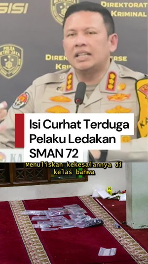 Video: Terduga Pelaku Ledakan SMAN 72 Sempat Curhat di Kelas, Apa Isinya?