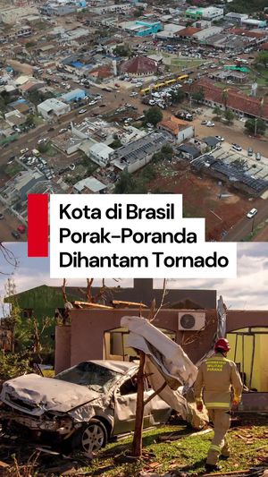 Video: Kota di Brasil Luluh Lantak Diterjang Tornado, 6 Tewas-750 Luka