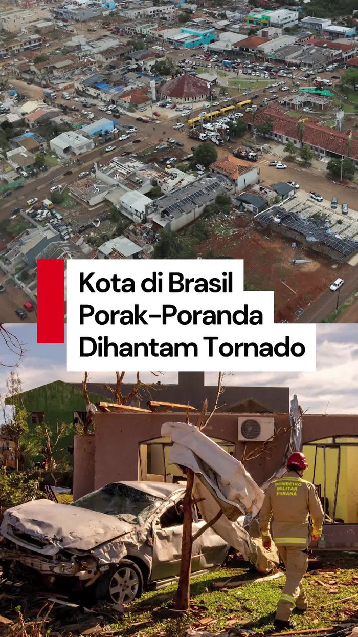 Video: Kota di Brasil Luluh Lantak Diterjang Tornado, 6 Tewas-750 Luka