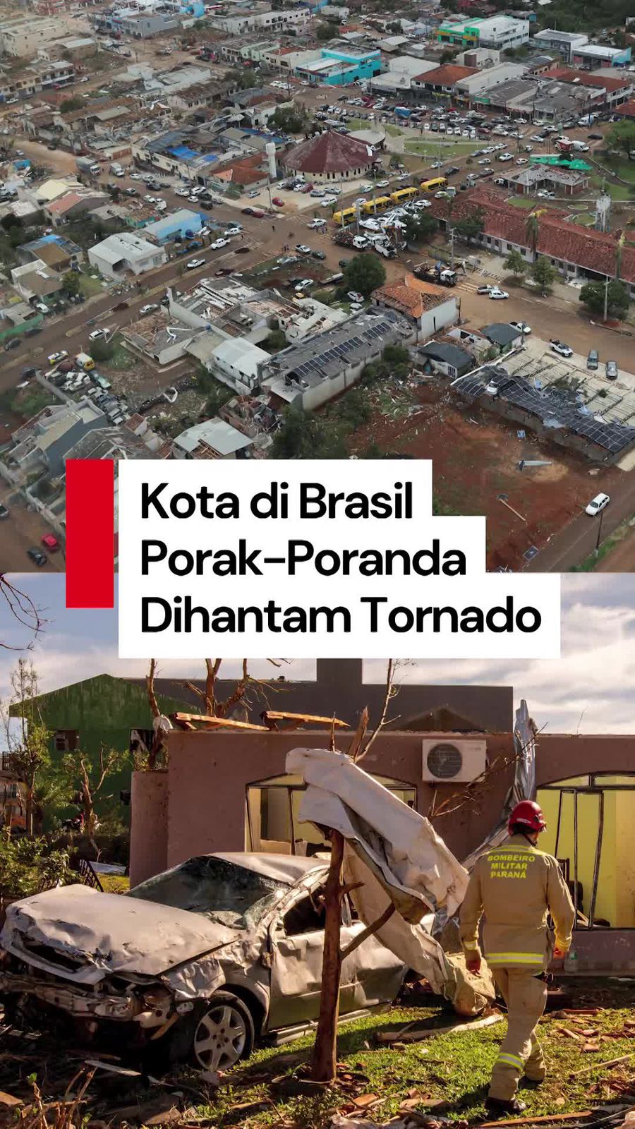 Video: Kota di Brasil Luluh Lantak Diterjang Tornado, 6 Tewas-750 Luka
