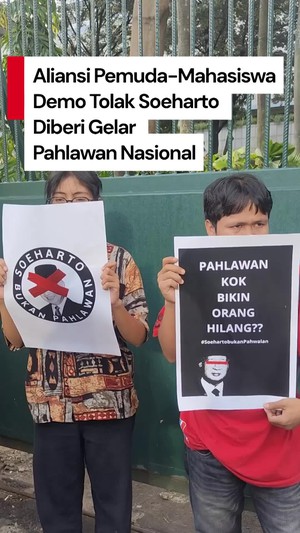 Video: Aliansi Pemuda-Mahasiswa Demo Tolak Gelar Pahlawan Nasional Soeharto