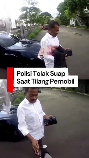 Video: Momen Polisi Tolak Suap Tilang dari Pelanggar Lalu Lintas di Bogor