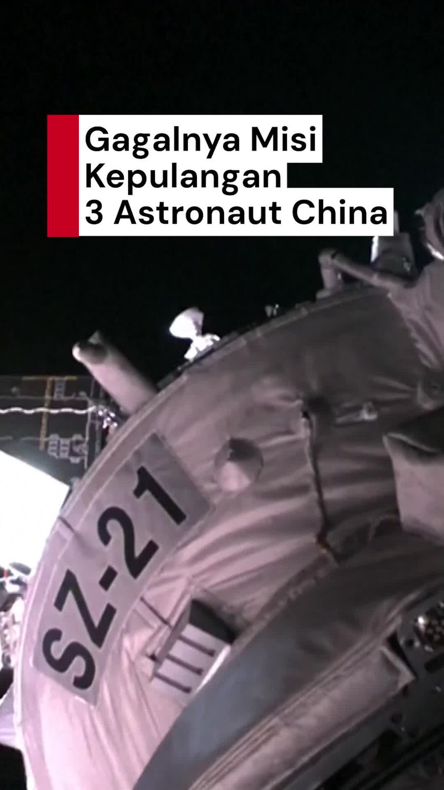  Video Pesawat Terhantam Puing Antariksa, Astronaut China Gagal Pulang ke Bumi