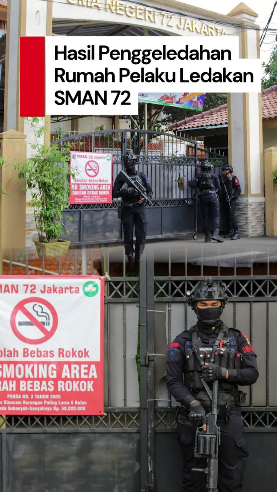 Video: Polisi Geledah Rumah Pelaku Ledakan SMAN 72, Sita Buku-Dokumen