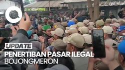 Video: Ricuh Penertiban Pasar Bojongmeron Cianjur, Sejumlah Orang Luka 
