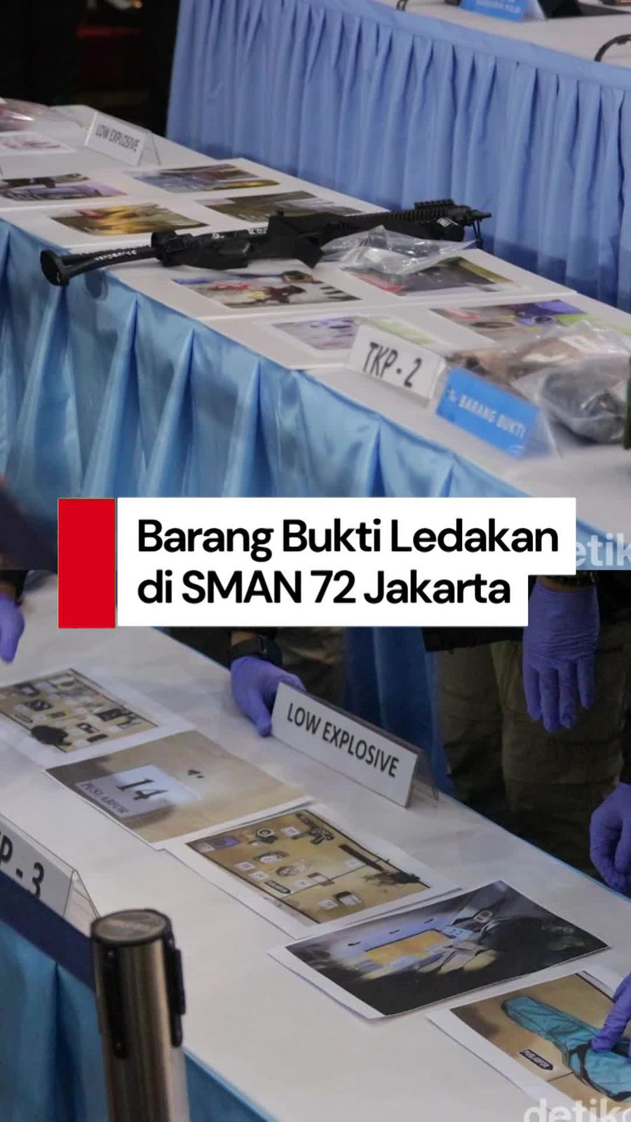 Video Barang Bukti Ledakan di SMAN 72 Jakarta: Tas Pelaku-Senjata Mainan