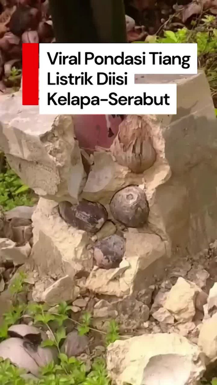 Video Viral Pondasi Tiang Listrik di Sambas Retak, Isinya Kelapa-Serabut