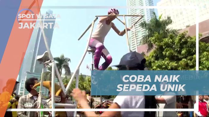 Mencoba Naik Sepeda Tinggi Dua Meter di Jakarta, Tantangan Seru untuk Kim dan Jessika  