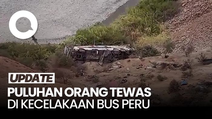 Video Ngeri! Bus Terjun ke Jurang di Peru, 37 Orang Tewas