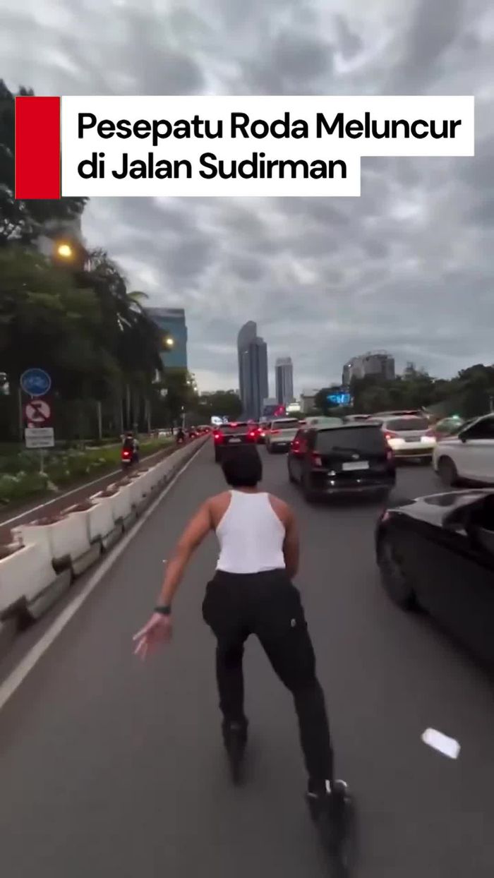 Video Viral Pesepatu Roda Meluncur di Jalan Sudirman, Pramono: Tak Boleh